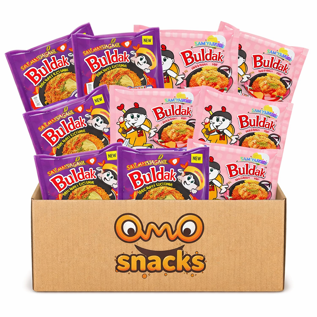 KF GOODIES Korean Ramen Variety Pack Gift Box (10 Count) – Spicy Buldak Noodle Assortment for Birthdays, College Care Packages, Office Snacks, and Gift Baskets