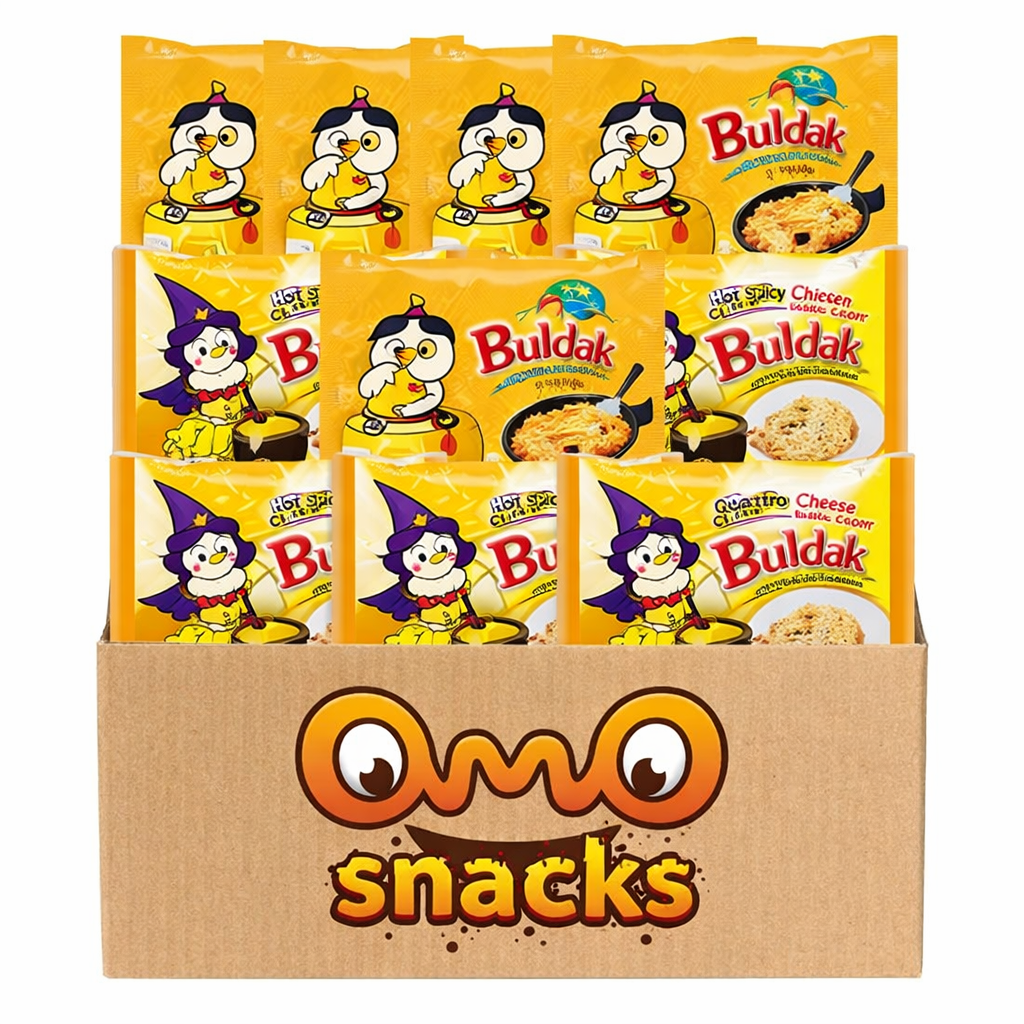 KF GOODIES Korean Ramen Variety Pack Gift Box (10 Count) – Spicy Buldak Noodle Assortment for Birthdays, College Care Packages, Office Snacks, and Gift Baskets