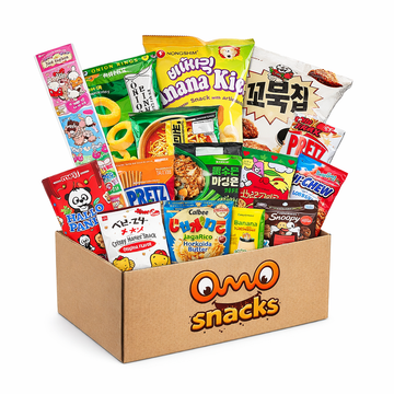 K-Munchies Asian Snacks Box - Snacks Variety Pack for Adults and Kids with Candy, Chips, Ramen, and Other Instant Food - Mystery Snack Box Treats for Family - With Free Chopsticks