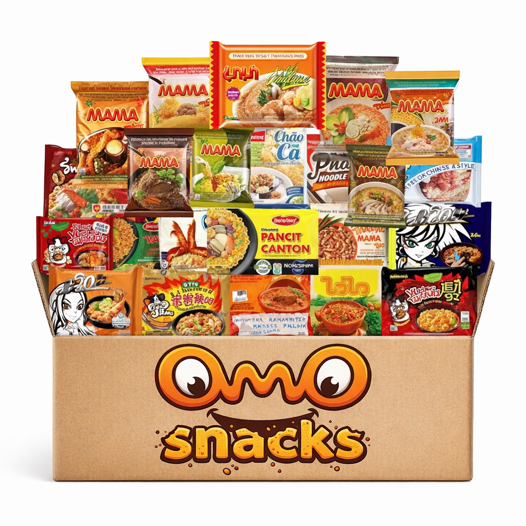 Mystery Asian Ramen Noodles Variety Pack of 12 Instant Noodle with Chopsticks