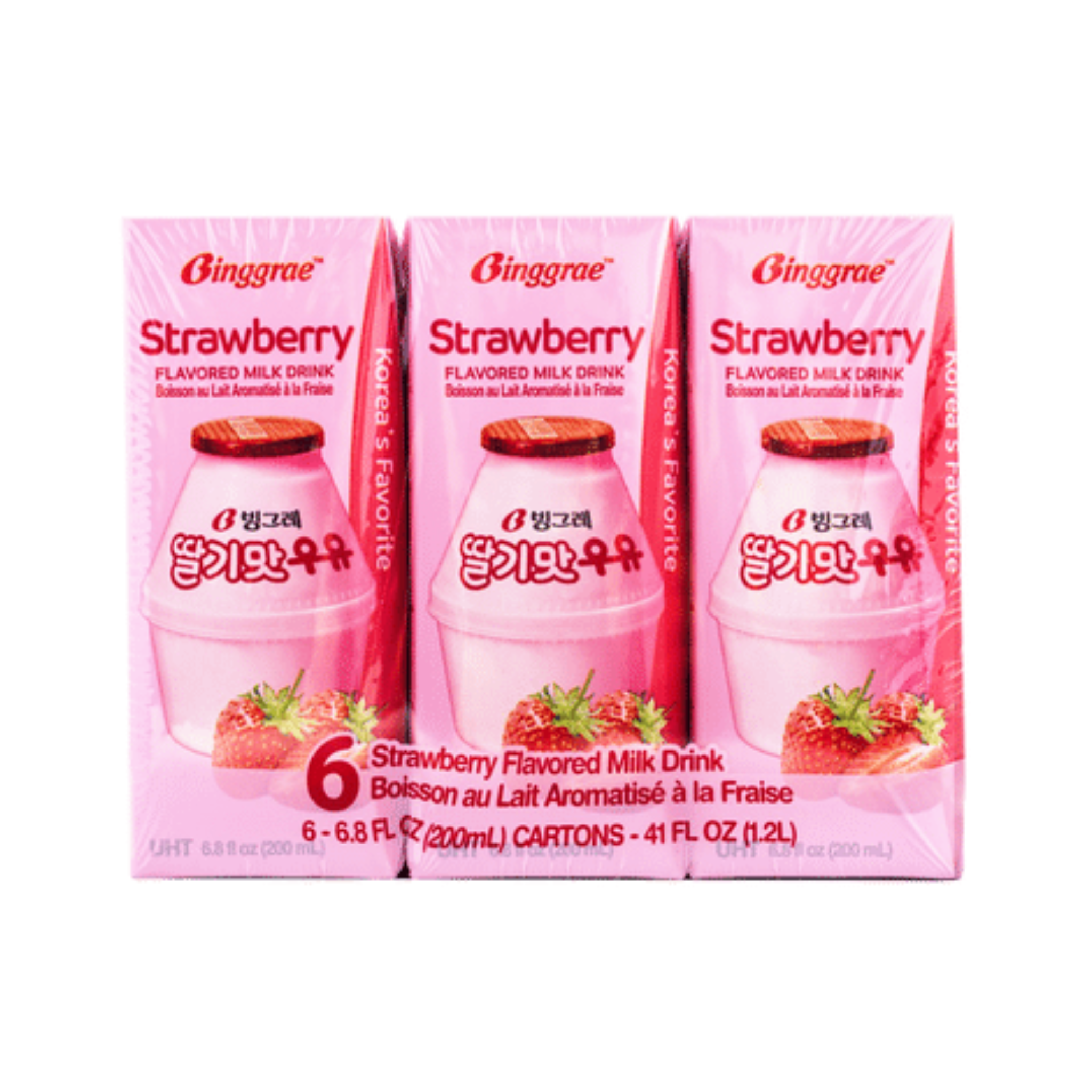 Binggrae Milk Drink Strawberry Flavor 200 ml*6 pack
